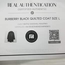 AUTHENTICATED WOMEN'S BURBERRY QUILTED COAT SIZE LARGE alternative image