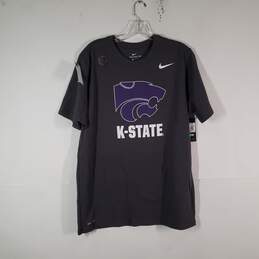 NWT Men Dri Fit Kansas State Crew Neck Short Sleeve Basketball T-Shirt Size Large