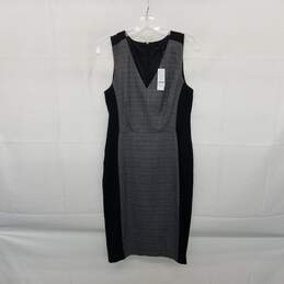 White House Black Market Black & Gray Sleeveless Shift Dress WM Size 6 NWT