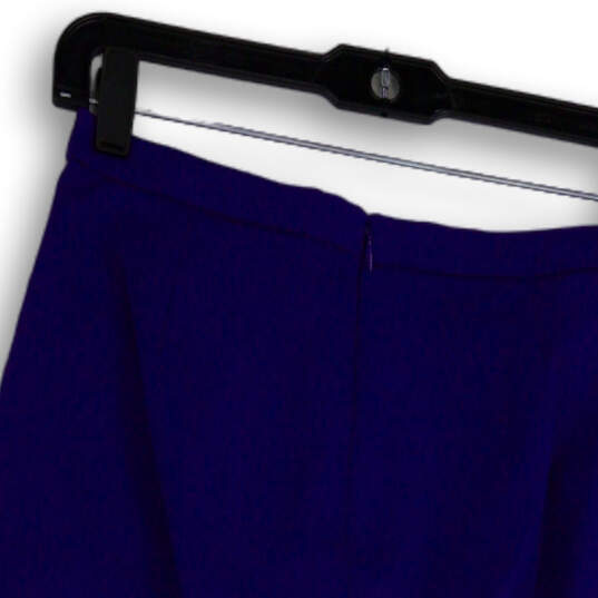 Womens Blue Regular Fit Slit Back Zip Pockets Stretch A-Line Skirt Size 0 image number 4
