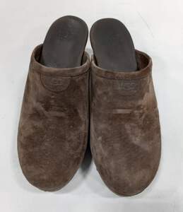 Ugg Brown Suede Mule Clog Heels Size 7 alternative image
