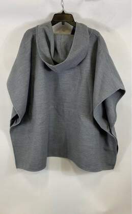 NWT New York & Company Womens Gray Pockets Hooded Pullover Poncho Sweater Size S alternative image