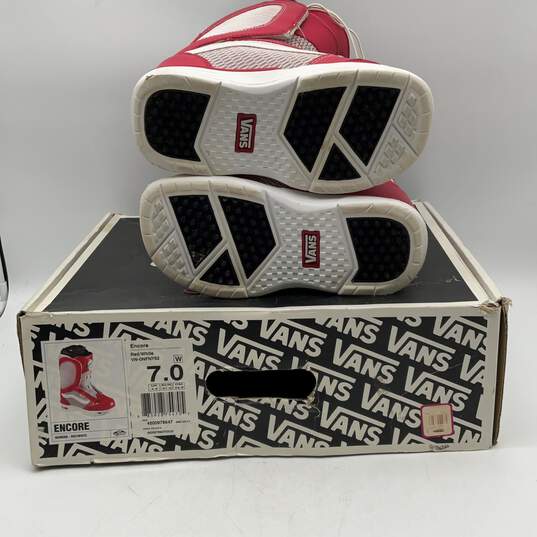 NIB Vans Womens Encore Red White Round Toe Snowboarding Boots Size 7 With Box image number 5
