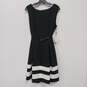 Calvin Klein Women's Black & White Belted Fit & Flare Dress Size 14 NWT image number 1