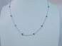 14K White Gold Faceted Tanzanite Station Necklace 2.6g image number 2