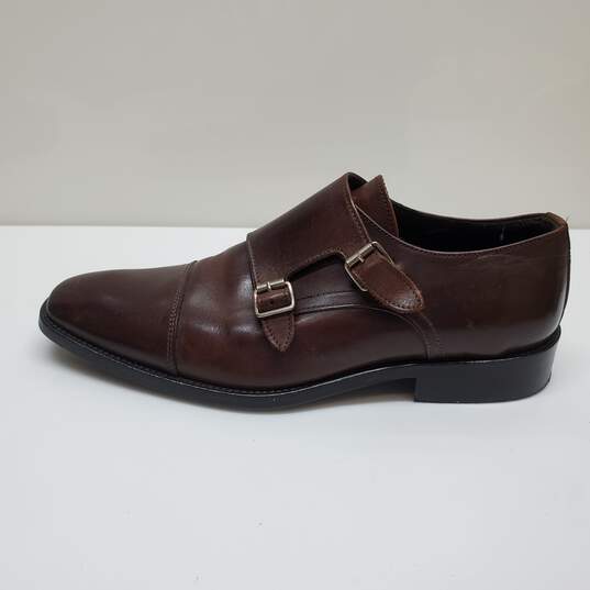 O BOOT NEW YORK - Dark Brown Double Monk Strap Cap Toe Loafers Sz 8 image number 2