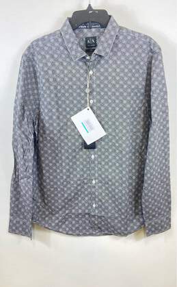 Armani Exchange Men Black Printed Button Up Shirt L