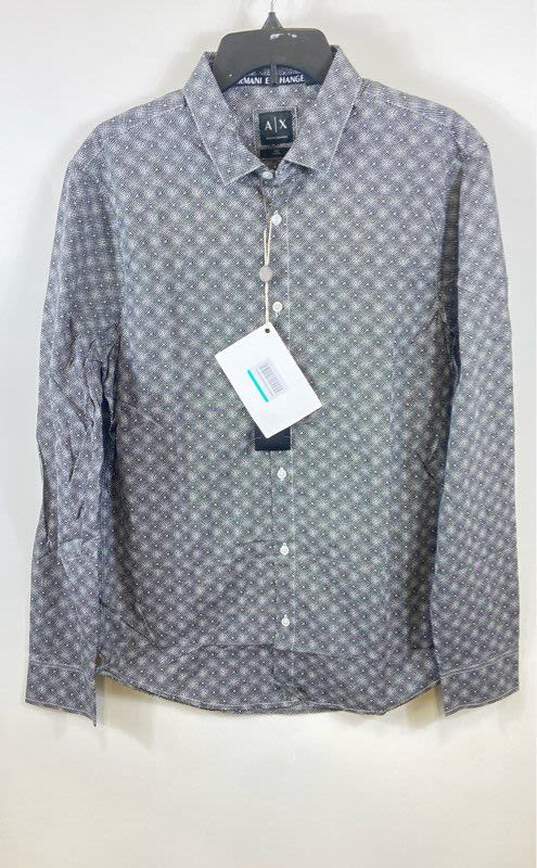 Armani Exchange Men Black Printed Button Up Shirt L image number 1