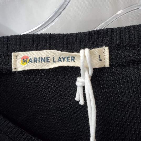 Marine Layer Black Lexi Rib Twist Front Top Size L image number 3