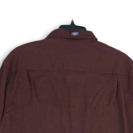 NWT Van Heusen Mens Red Spread Collar Long Sleeve Button-Up Shirt Size L image number 4