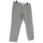 NWT Mens Gray White Striped Slash Pocket Straight Leg Dress Pants Size W36 L30 image number 1