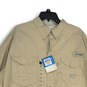 NWT Mens Beige Long Sleeve Flap Pocket Collared Button-Up Shirt Size XL image number 3