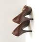 Michael Kors Women's Brown Leather Peep Toe Pumps Size 7 image number 4
