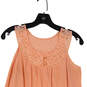 Womens Orange Sleeveless Round Neck Pullover Shift Dress Size Small image number 3