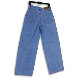 NWT Womens Blue Denim Medium Wash Button Fly Wide Leg Jeans Size W 28 alternative image