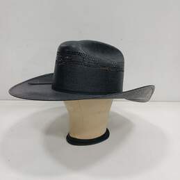 Justin Authentic Western Headwear Black 20X Straw Cowboy Hat Size 7 1/8