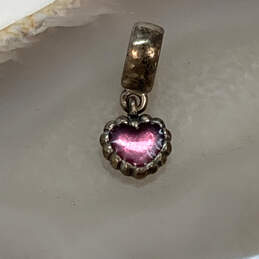 Designer Pandora Sterling Silver 925 ALE Pink Enamel Heart Charm