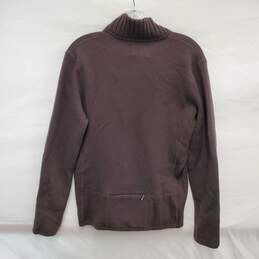 Title Nine Moto Style WM's Dark Brown Wool Full Zip Sweater Size L alternative image
