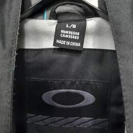 Oakley Men's Black/Blue/Gray Plaid Fleece Lined Windbreaker Size L alternative image