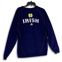 Mens Blue Notre Dame Fighting Irish Football Pullover Athletic T-Shirt Sz L
