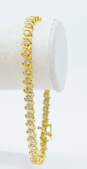 14K Yellow Gold 3.52 CTTW Diamond Tennis Bracelet 15.3g image number 4