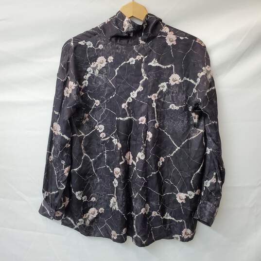 NWT ALL SAINTS Cesey Hope Top Silk Blend Layered Floral Black Size 4 Pussybow image number 2