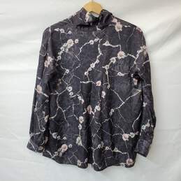 NWT ALL SAINTS Cesey Hope Top Silk Blend Layered Floral Black Size 4 Pussybow alternative image