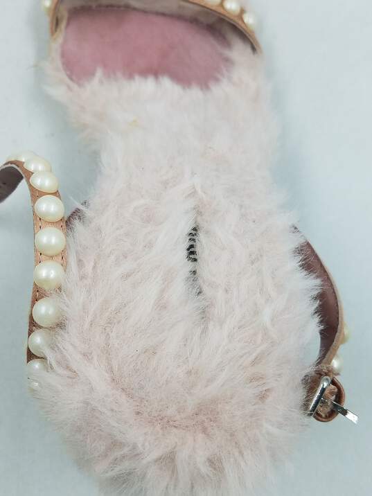 Authentic Miu Miu Pink Shearling Strappy Sandal W 7 image number 8