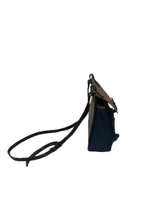 Crossbody Shoulder Nylon Leather Bag Astral Blue Pockets image number 3