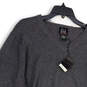 NWT Mens Gray V-Neck Long Sleeve Stretch Knitted Pullover Sweater Size XL image number 3