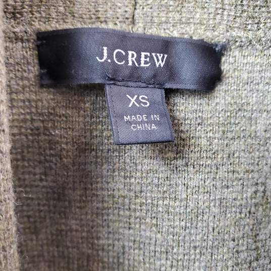 J. Crew Green Open Front Cardigan Sweater Women's XS image number 3