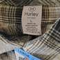 Hurley Men Green Plaid Flannel Shirt L NWT image number 1