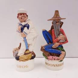 Alberta's Molds s  Set of 2  Vintage Ceramic Decanters  Hillbilly /Sailor