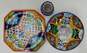 Mexican Talavera Hand Painted Clay Pottery Plates & Small Vase image number 1