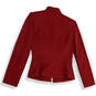 Womens Red Regular Fit Long Sleeve Collared Front Button Jacket Size 2 image number 2