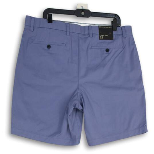 NWT Banana Republic Mens Blue Aiden Flat Front Slash Pocket Chino Shorts Size 38 image number 2