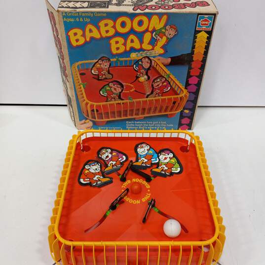 Vintage Tabletop Baboon Ball Game in Original Box image number 1