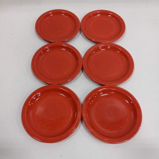 Bundle of 6 Syracuse Orange Ceramic Plate Set image number 1