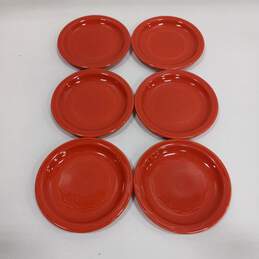 Bundle of 6 Syracuse Orange Ceramic Plate Set