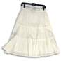 NWT Talbots Womens White Elastic Waist Pull-On Tiered A-Line Skirt Size Small image number 2