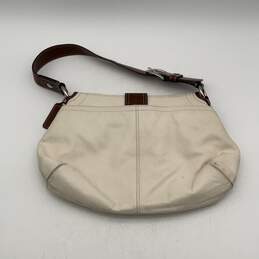 Coach White Brown Leather Logo Charm Adjustable Strap Shoulder Bag Purse alternative image