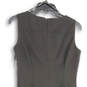 Womens Black Pleated Round Neck Sleeveless Back-Zip  Sheath Dress Size 4 image number 4