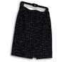 Womens Black Blue Elastic Waist Slit Pull-On Straight And Pencil Skirt Sz 8 image number 1