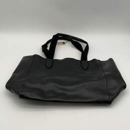 Womens Derby Black Leather Inner Pockets Double Handle Classic Tote Bag alternative image