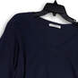 NWT Womens Gray Long Sleeve V-Neck Stretch Pullover T-Shirt Size Large image number 3
