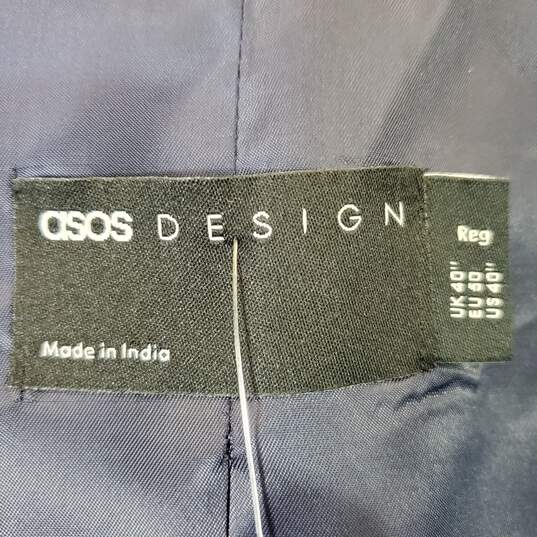 Asos Design Women Navy Plaid Blazer Jacket NWT sz 40 image number 4