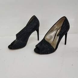 Dolce & Gabanna Leather Sequins Peeptoe Heels Size 35 alternative image