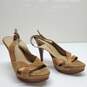 Audrey Brooke Women' Suede Brown Slip- On Slingback Wedge Heels Size 6 image number 2