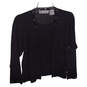 Womens Black Holiday Long Sleeve Open Front Cardigan Sweater Size Large image number 1