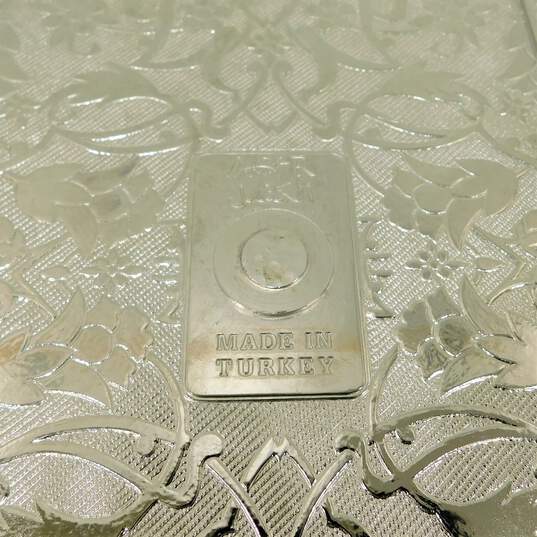 Turkish Metal Acar Rectangle Silver Serving Tray image number 5